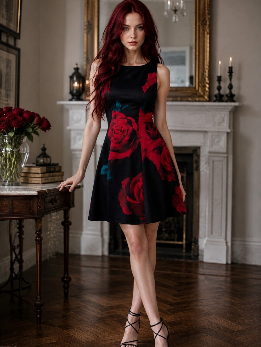 NWT Blue Blush Dolls Kill Black Rose Homecoming Sheath Dress Open Back Large